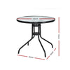 Gardeon Outdoor Dining Table Bar Setting Steel Glass 70CM Deals499