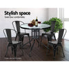 Gardeon Outdoor Dining Table Bar Setting Steel Glass 70CM Deals499