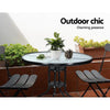 Gardeon Outdoor Dining Table Bar Setting Steel Glass 70CM Deals499