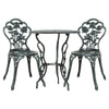 Gardeon Outdoor Furniture Chairs Table 3pc Aluminium Bistro Green Deals499