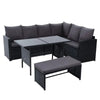 Gardeon Outdoor Furniture Dining Setting Sofa Set Lounge Wicker 8 Seater Black Deals499