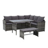 Gardeon Outdoor Furniture Dining Setting Sofa Set Lounge Wicker 8 Seater Mixed Grey Deals499