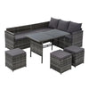 Gardeon Outdoor Furniture Dining Setting Sofa Set Lounge Wicker 9 Seater Mixed Grey Deals499