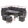 Gardeon Outdoor Furniture Dining Setting Sofa Set Lounge Wicker 9 Seater Mixed Grey Deals499