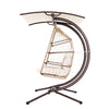 Gardeon Outdoor Furniture Lounge Hanging Swing Chair Egg Hammock Stand Rattan Wicker Latte Deals499