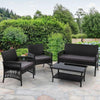 Gardeon Outdoor Furniture Set Wicker Cushion 4pc Black Deals499