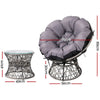 Gardeon Outdoor Lounge Setting Papasan Chairs Table Patio Furniture Wicker Grey from Deals499 at Deals499