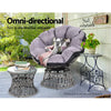 Gardeon Outdoor Lounge Setting Papasan Chairs Table Patio Furniture Wicker Grey from Deals499 at Deals499