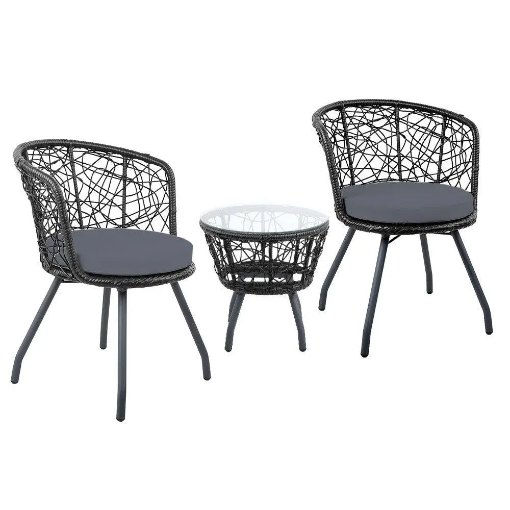 Gardeon Outdoor Patio Chair and Table - Black Deals499