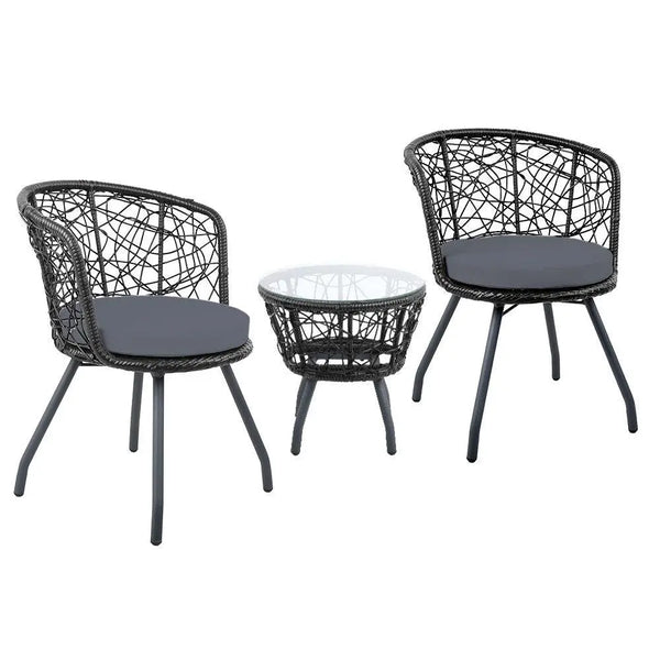 Gardeon Outdoor Patio Chair and Table - Black Deals499