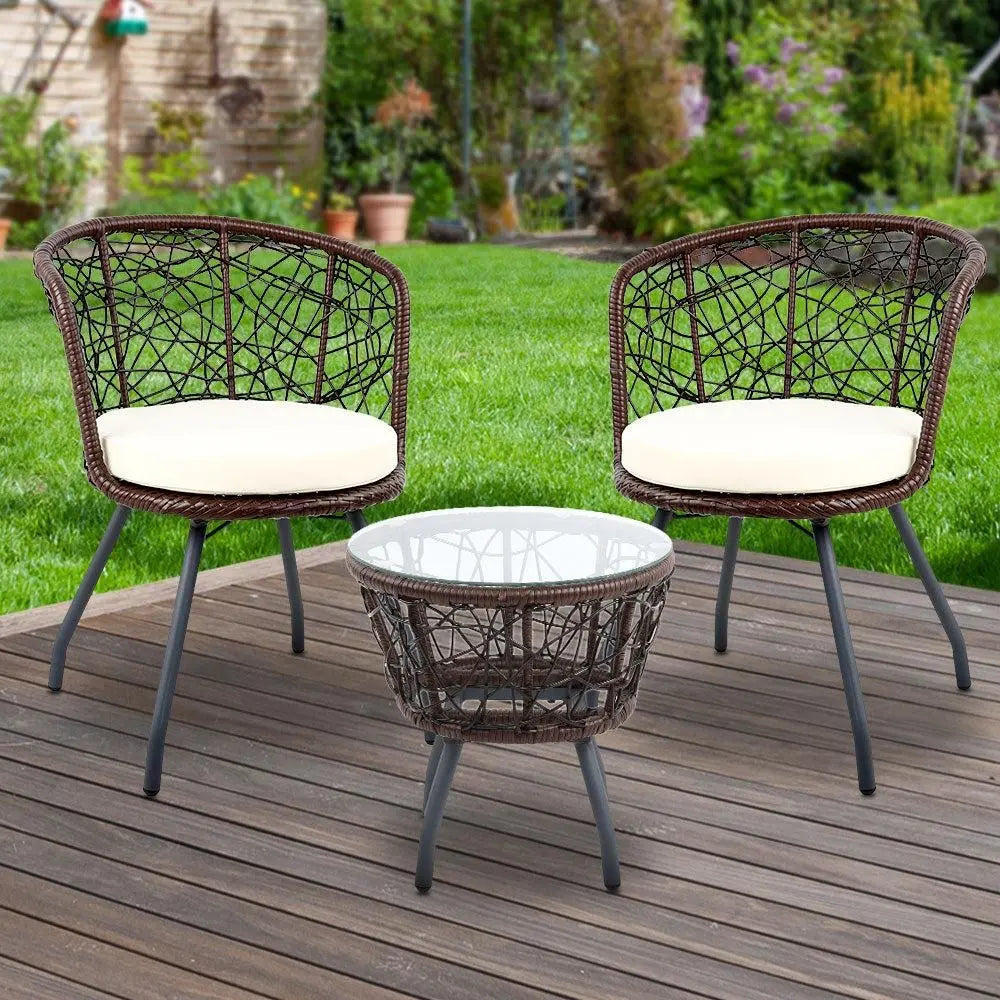 Gardeon Outdoor Patio Chair and Table - Brown Deals499