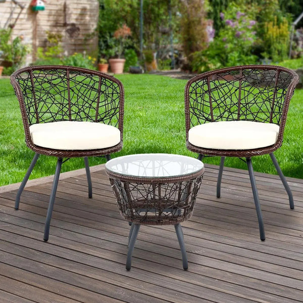 Gardeon Outdoor Patio Chair and Table - Brown Deals499