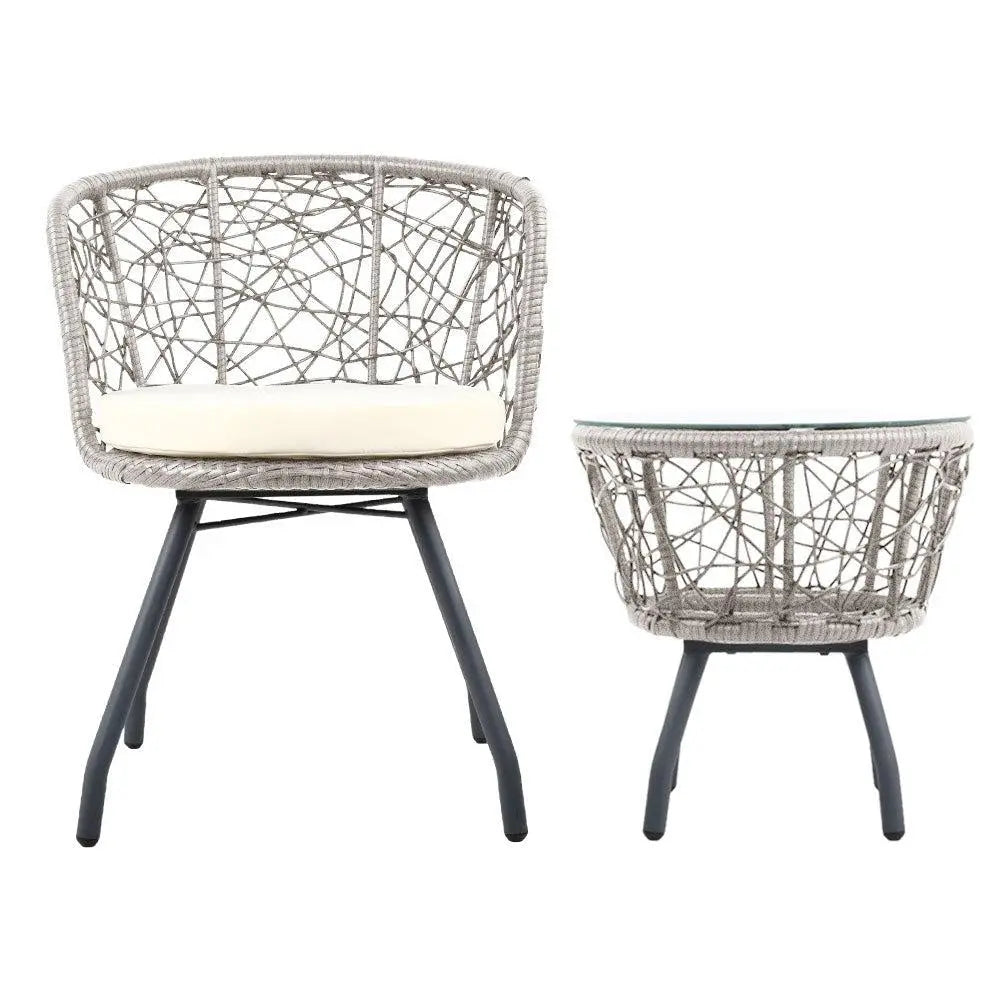 Gardeon Outdoor Patio Chair and Table - Grey Deals499