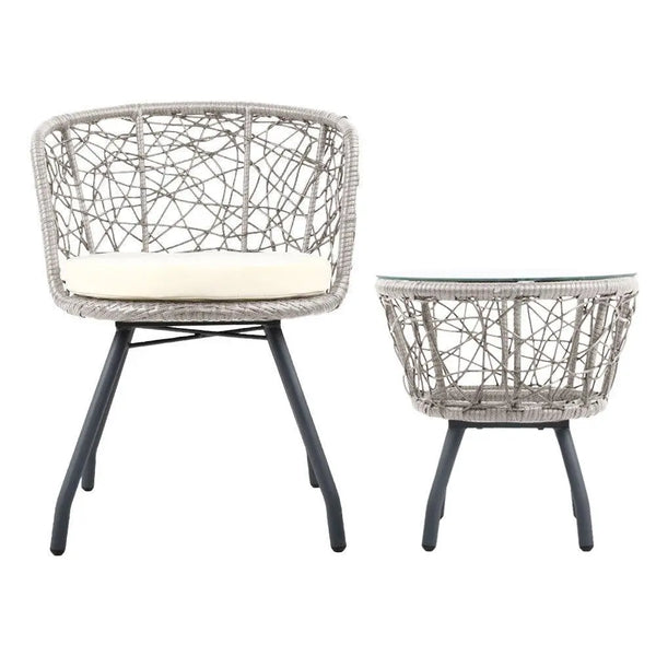 Gardeon Outdoor Patio Chair and Table - Grey Deals499