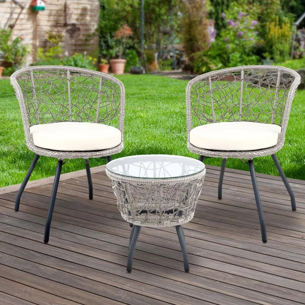 Gardeon Outdoor Patio Chair and Table - Grey Deals499