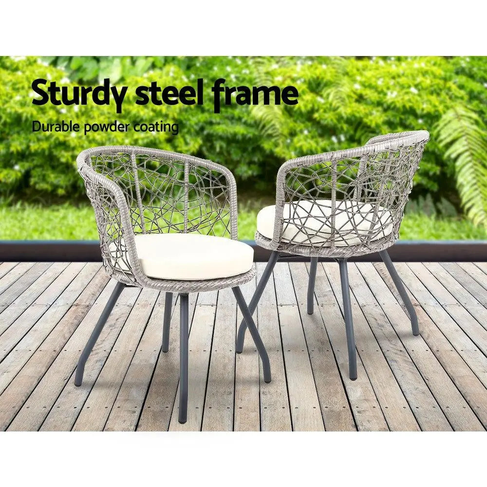 Gardeon Outdoor Patio Chair and Table - Grey Deals499