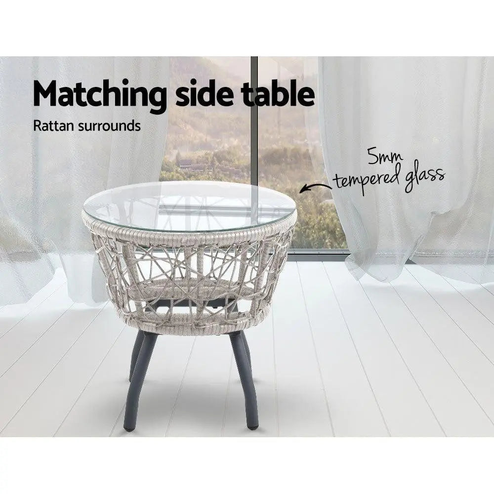Gardeon Outdoor Patio Chair and Table - Grey Deals499