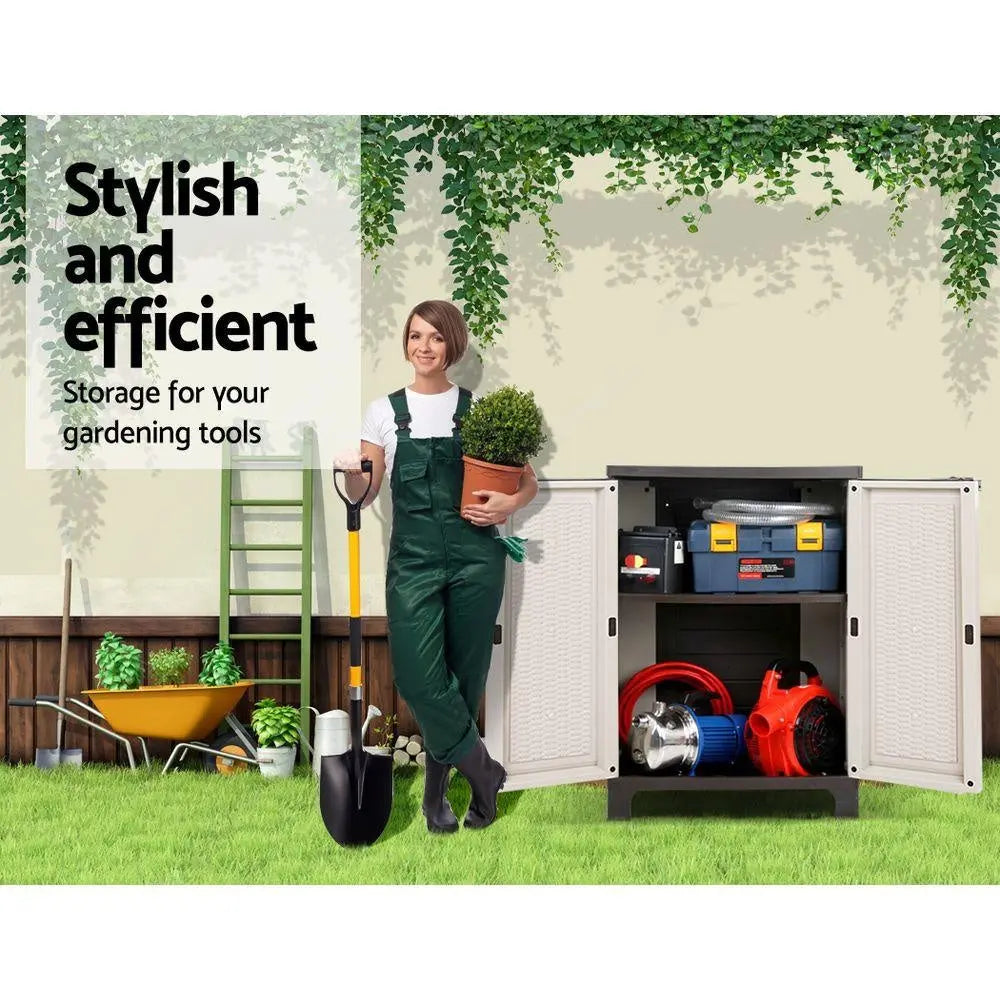 Gardeon Outdoor Storage Cabinet Cupboard Lockable Garage 92cm Deals499