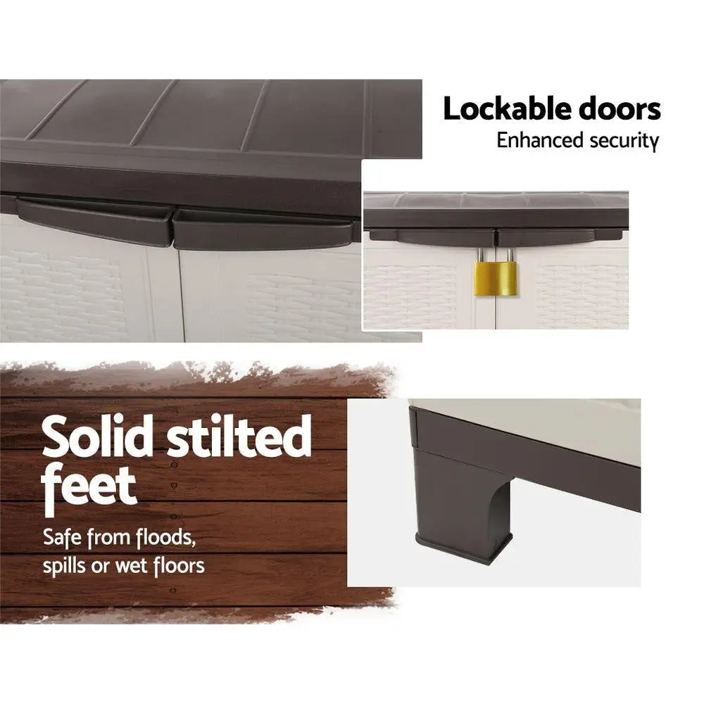 Gardeon Outdoor Storage Cabinet Cupboard Lockable Garage 92cm Deals499