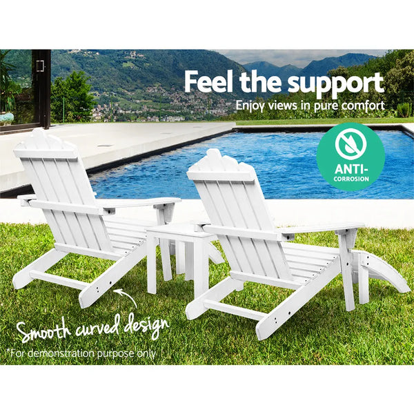 Gardeon Outdoor Sun Lounge Beach Chairs Table Setting Wooden Adirondack Patio Chair Deals499