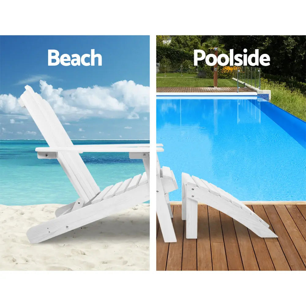 Gardeon Outdoor Sun Lounge Beach Chairs Table Setting Wooden Adirondack Patio Chair Deals499