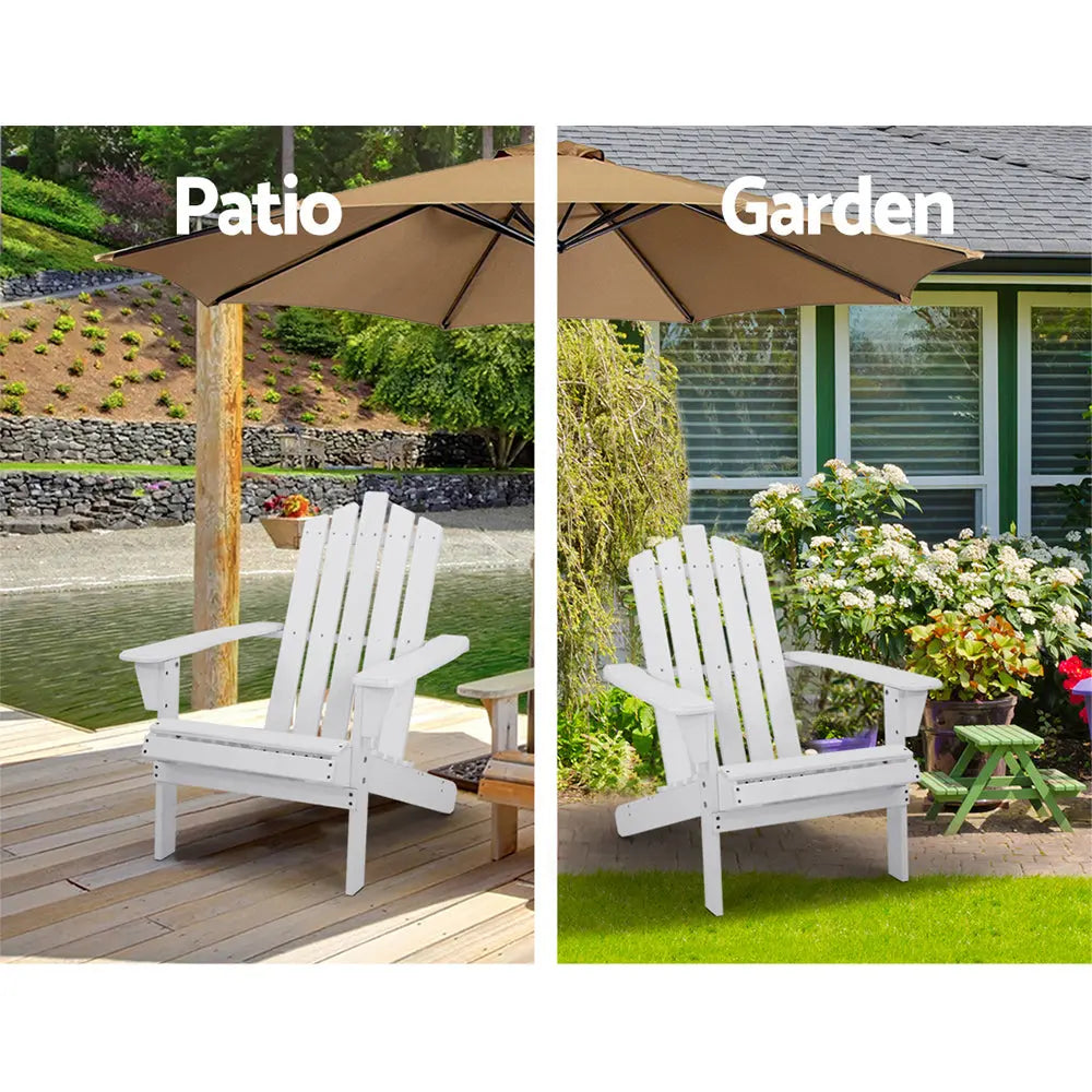 Gardeon Outdoor Sun Lounge Beach Chairs Table Setting Wooden Adirondack Patio Chair Deals499