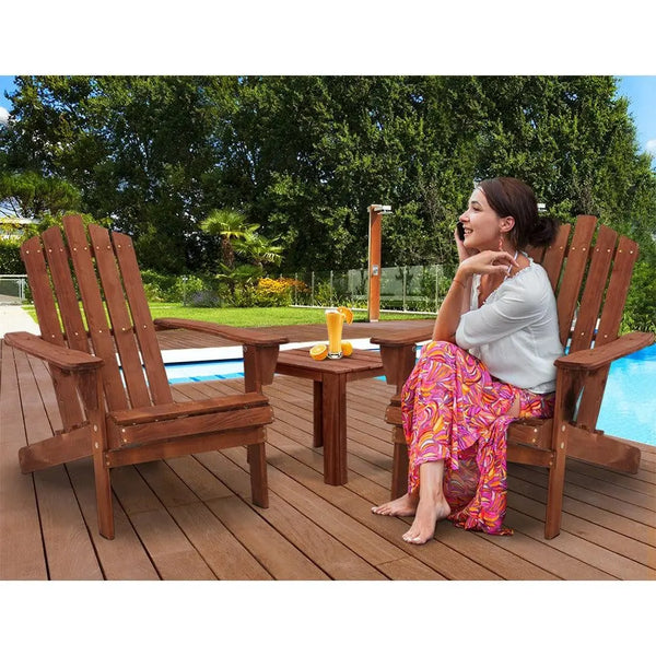 Gardeon Outdoor Sun Lounge Beach Chairs Table Setting Wooden Adirondack Patio Lounges Chair Deals499