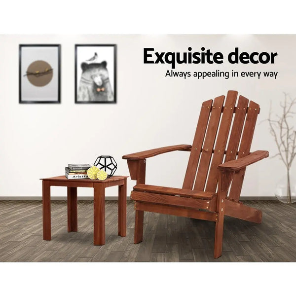 Gardeon Outdoor Sun Lounge Beach Chairs Table Setting Wooden Adirondack Patio Lounges Chair Deals499