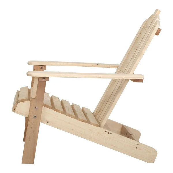 Gardeon Outdoor Sun Lounge Beach Chairs Table Setting Wooden Adirondack Patio Natural Wood Chair Deals499