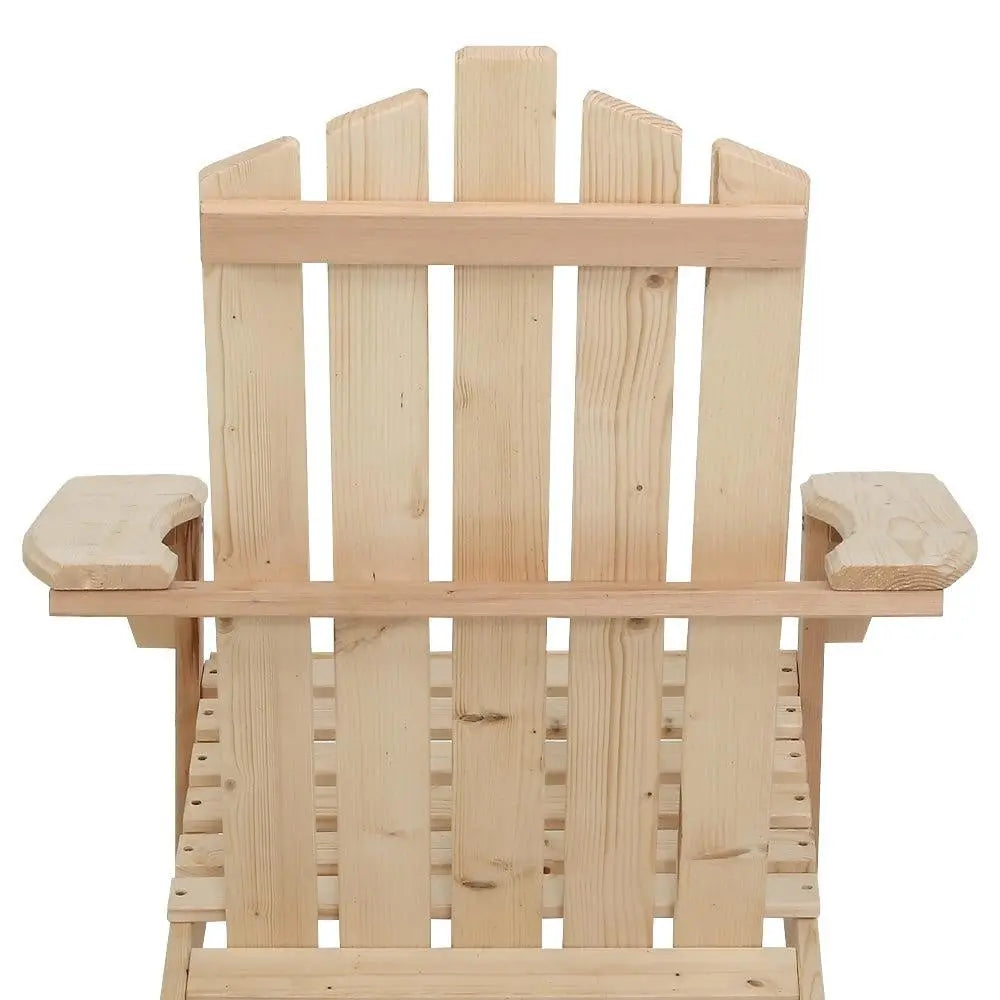 Gardeon Outdoor Sun Lounge Beach Chairs Table Setting Wooden Adirondack Patio Natural Wood Chair Deals499