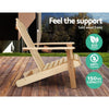 Gardeon Outdoor Sun Lounge Beach Chairs Table Setting Wooden Adirondack Patio Natural Wood Chair Deals499