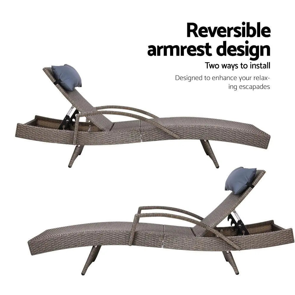 Gardeon Outdoor Sun Lounge Furniture Day Bed Wicker Pillow Sofa Set Deals499