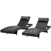 Gardeon Outdoor Sun Lounge Setting Wicker Lounger Day Bed Rattan Patio Furniture Black Deals499