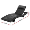 Gardeon Outdoor Sun Lounge Setting Wicker Lounger Day Bed Rattan Patio Furniture Black Deals499