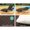 Gardeon Outdoor Sun Lounge Setting Wicker Lounger Day Bed Rattan Patio Furniture Brown Deals499