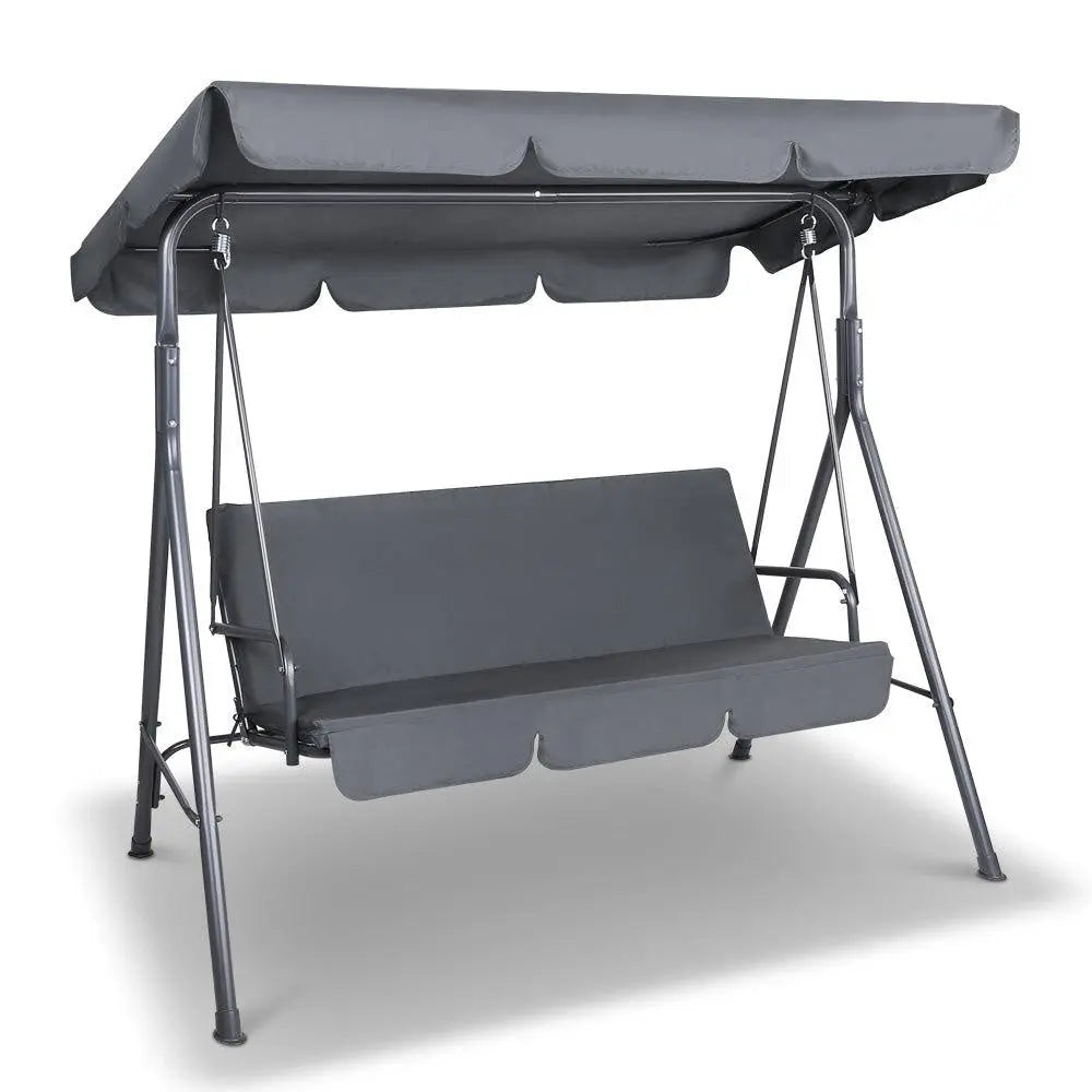 Gardeon Outdoor Swing Chair Hammock Bench Seat Canopy Cushion Furniture Grey Deals499