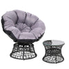 Gardeon Papasan Chair and Side Table - Black Deals499