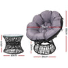 Gardeon Papasan Chair and Side Table - Black Deals499