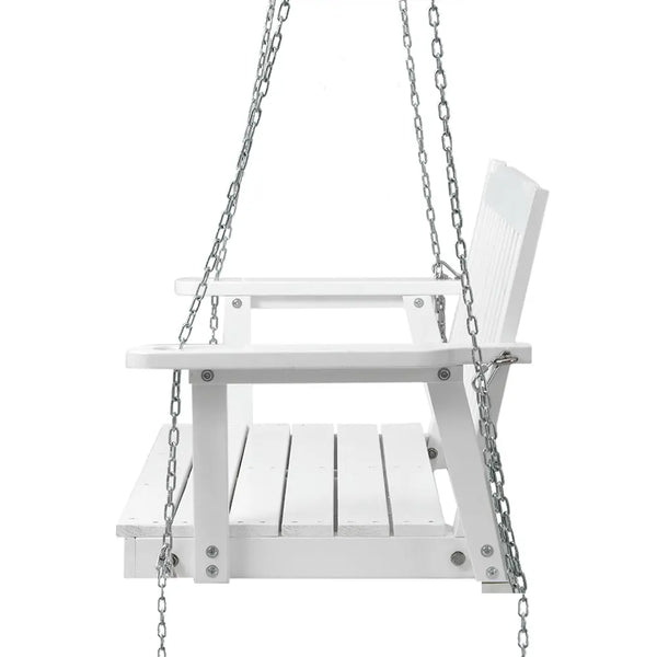 Gardeon Porch Swing Chair with Chain Garden Bench Outdoor Furniture Wooden White from Deals499 at Deals499