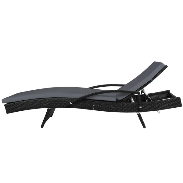 Gardeon Set of 2 Outdoor Sun Lounge Chair with Cushion - Black Deals499