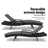 Gardeon Set of 2 Outdoor Sun Lounge Chair with Cushion - Black Deals499