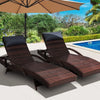 Gardeon Set of 2 Sun Lounge Outdoor Furniture Wicker Lounger Rattan Day Bed Garden Patio Brown Deals499