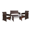 Gardeon Set of 4 Outdoor Wicker Chairs & Table - Brown Deals499