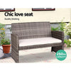 Gardeon Set of 4 Outdoor Wicker Chairs & Table - Grey Deals499