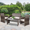 Gardeon Set of 4 Outdoor Wicker Chairs & Table - Grey Deals499
