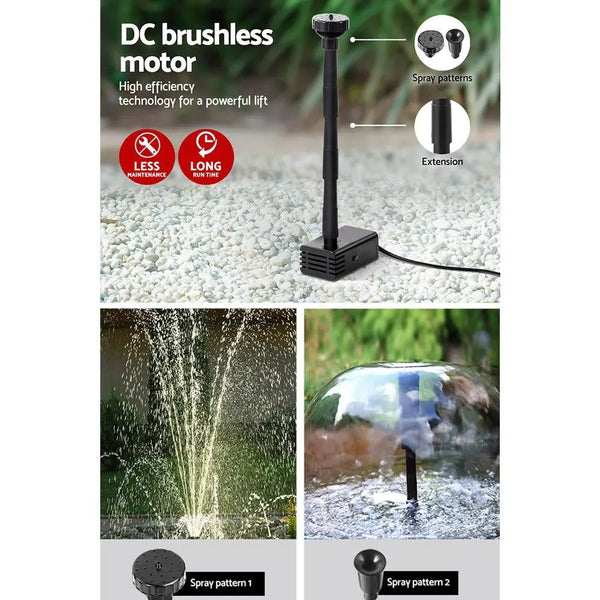 Gardeon Solar Pond Pump Powered Water Outdoor Submersible Fountains Filter 4.6FT Deals499