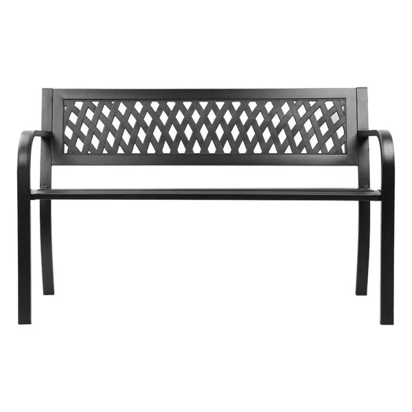 Gardeon Steel Modern Garden Bench - Black Deals499