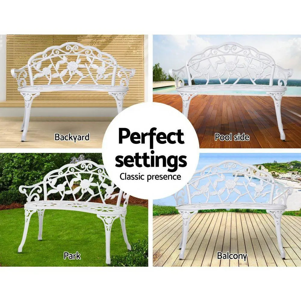 Gardeon Victorian Garden Bench White Deals499