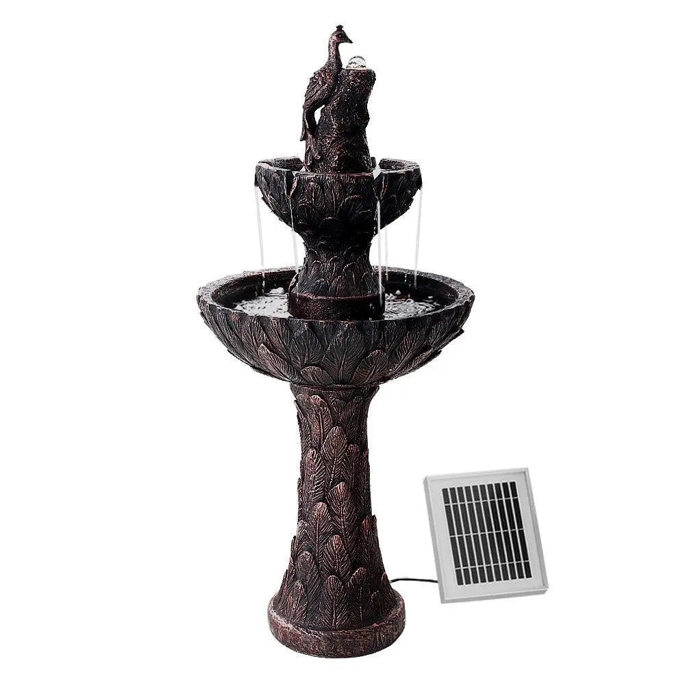 Gardeon Water Solar Fountain Outdoor Bird Bath Peacock Cascading Deals499