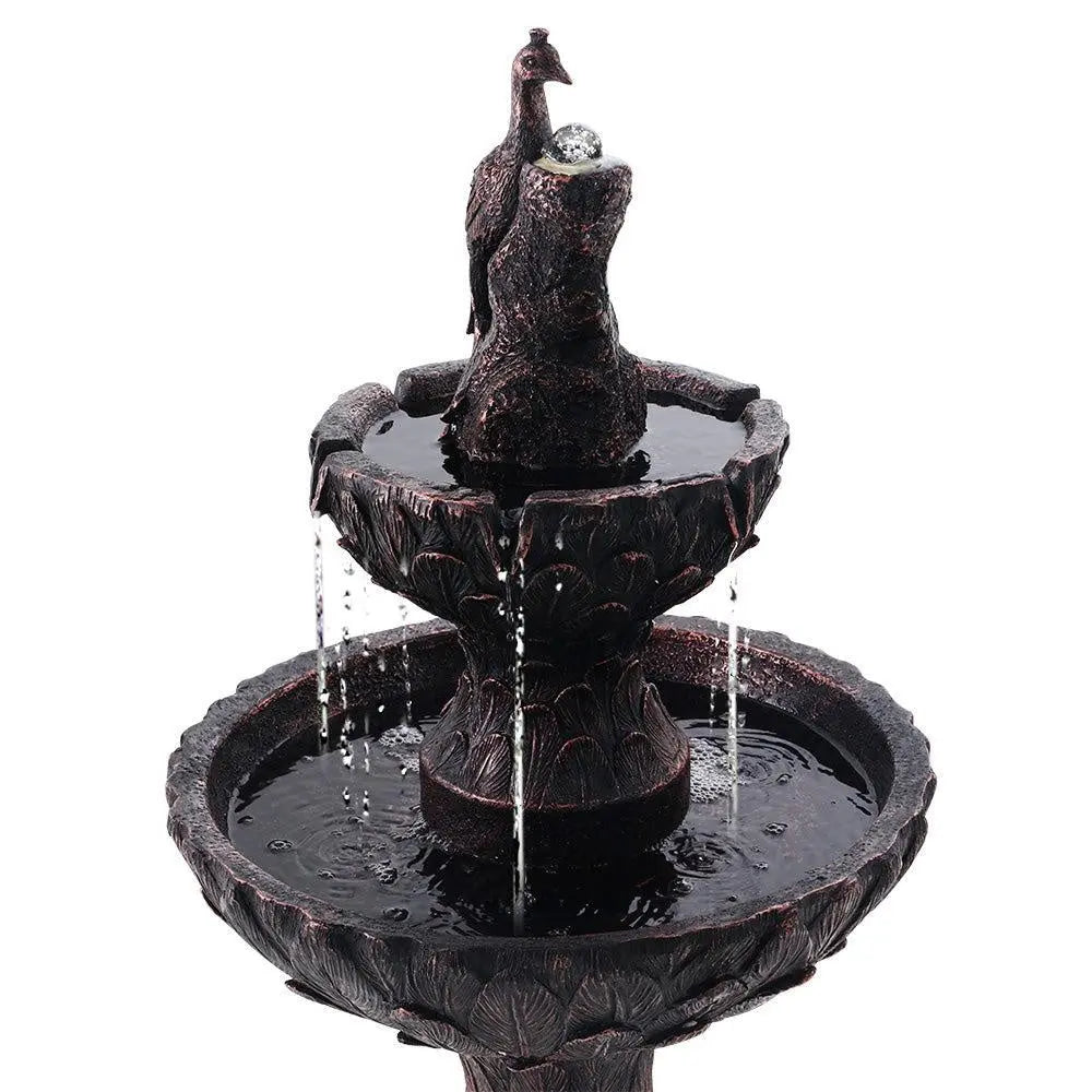 Gardeon Water Solar Fountain Outdoor Bird Bath Peacock Cascading Deals499